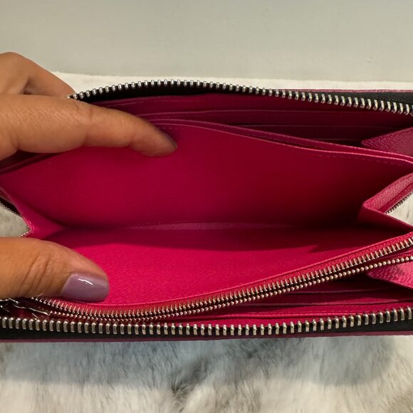 EUC LV Bicolor Black/Fuchsia Epi Zippy Long Wallet P0018 - Picture 3 of 13